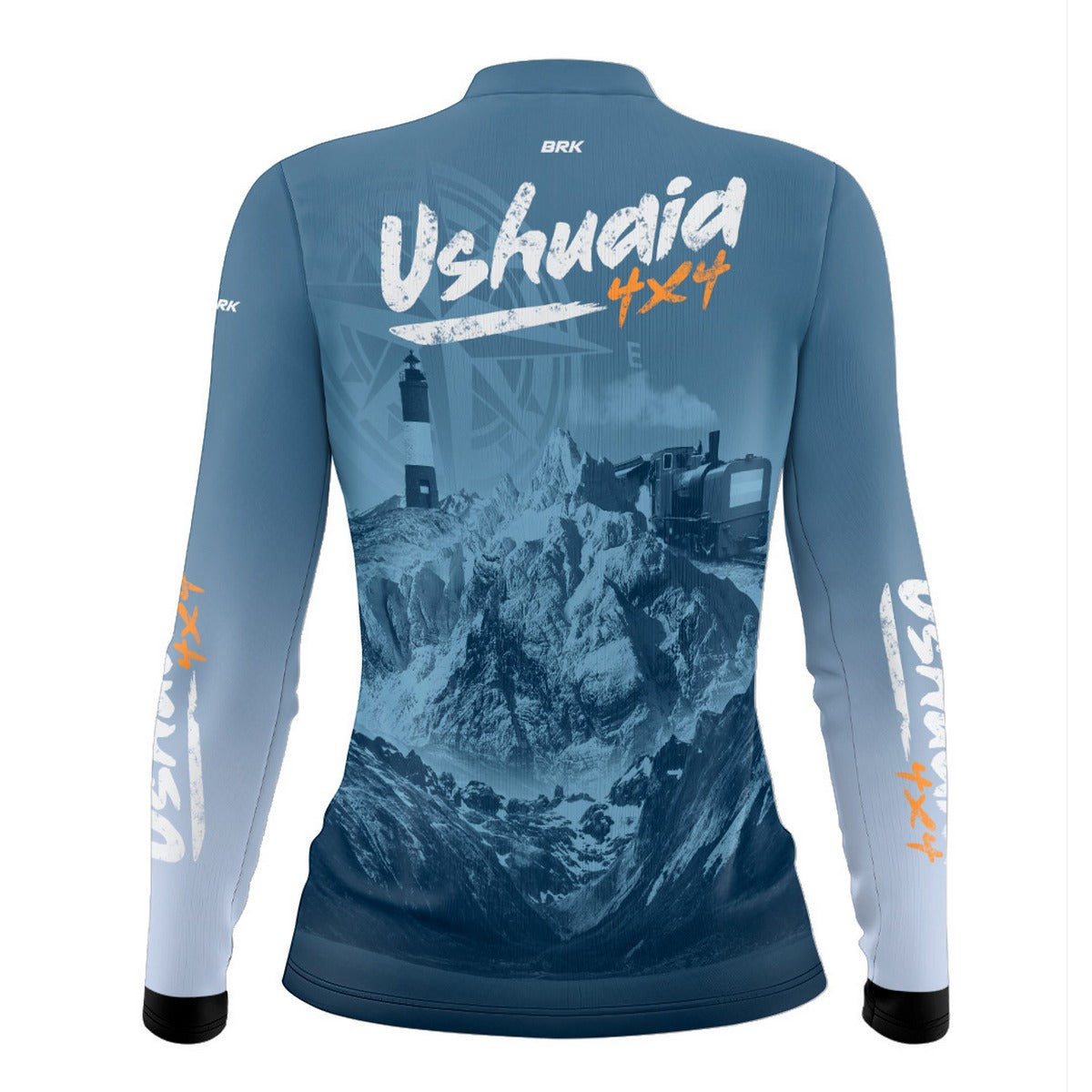 Camisa de Motociclismo Feminina Brk Expedição Ushuaia 4x4 Azul com Proteção Solar UV50+