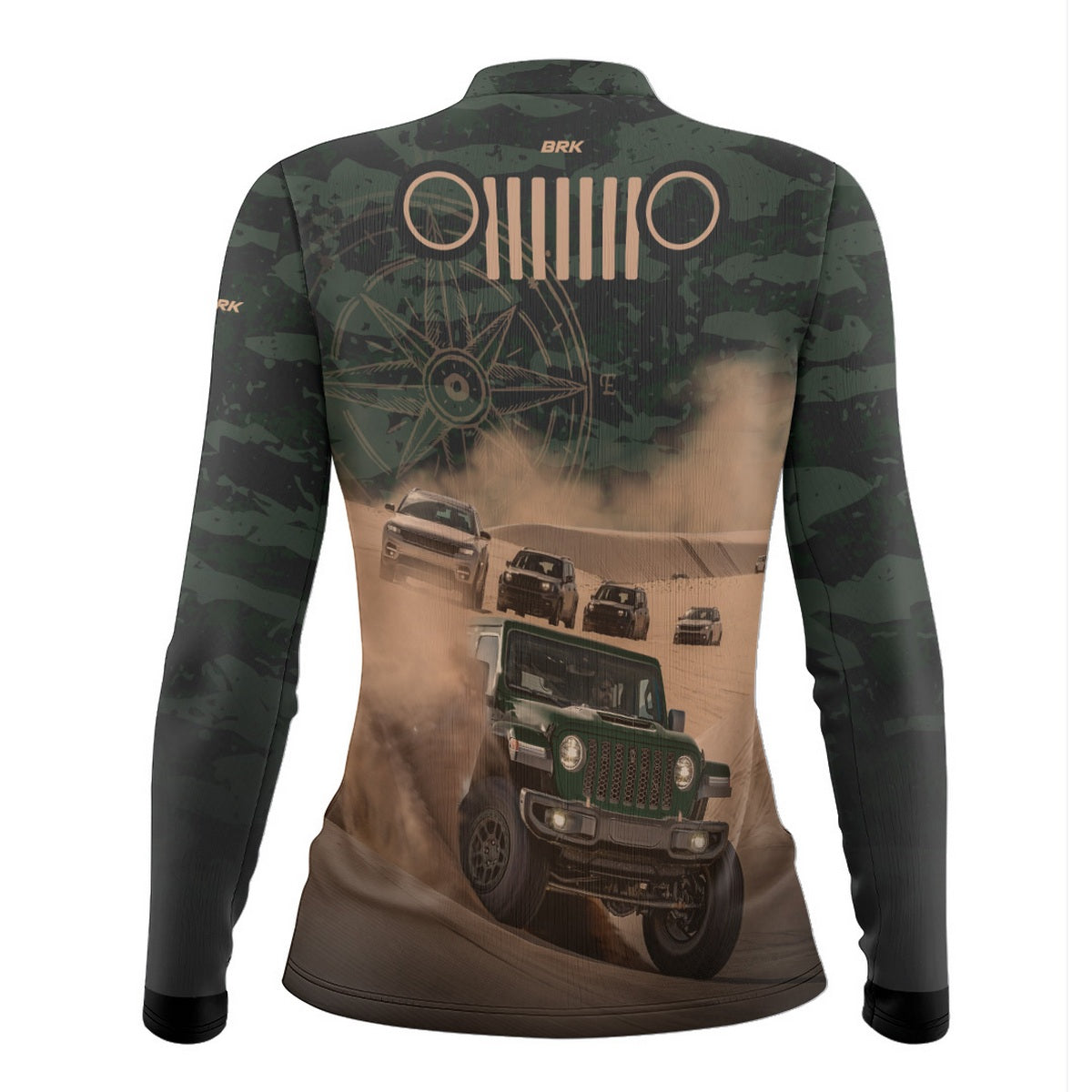 Camisa Feminina Brk Expedição 4X4 Jipe Camuflado com Proteção Solar UV50+