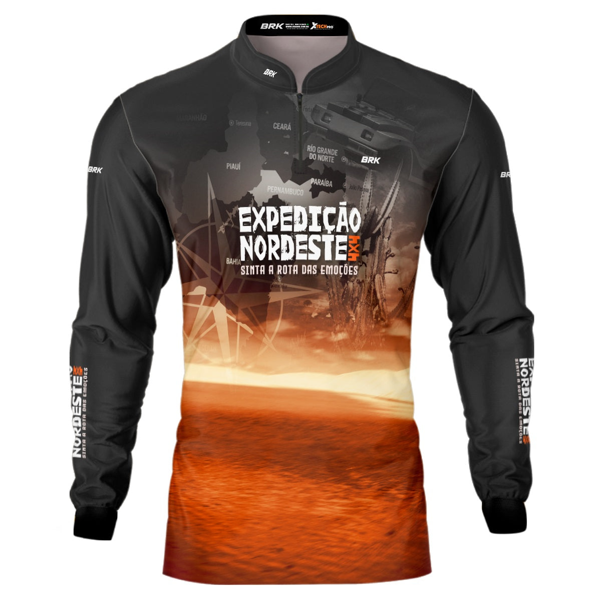 Camisa de Motociclismo Brk Expedição 4x4 Nordeste com Proteção Solar UV50+