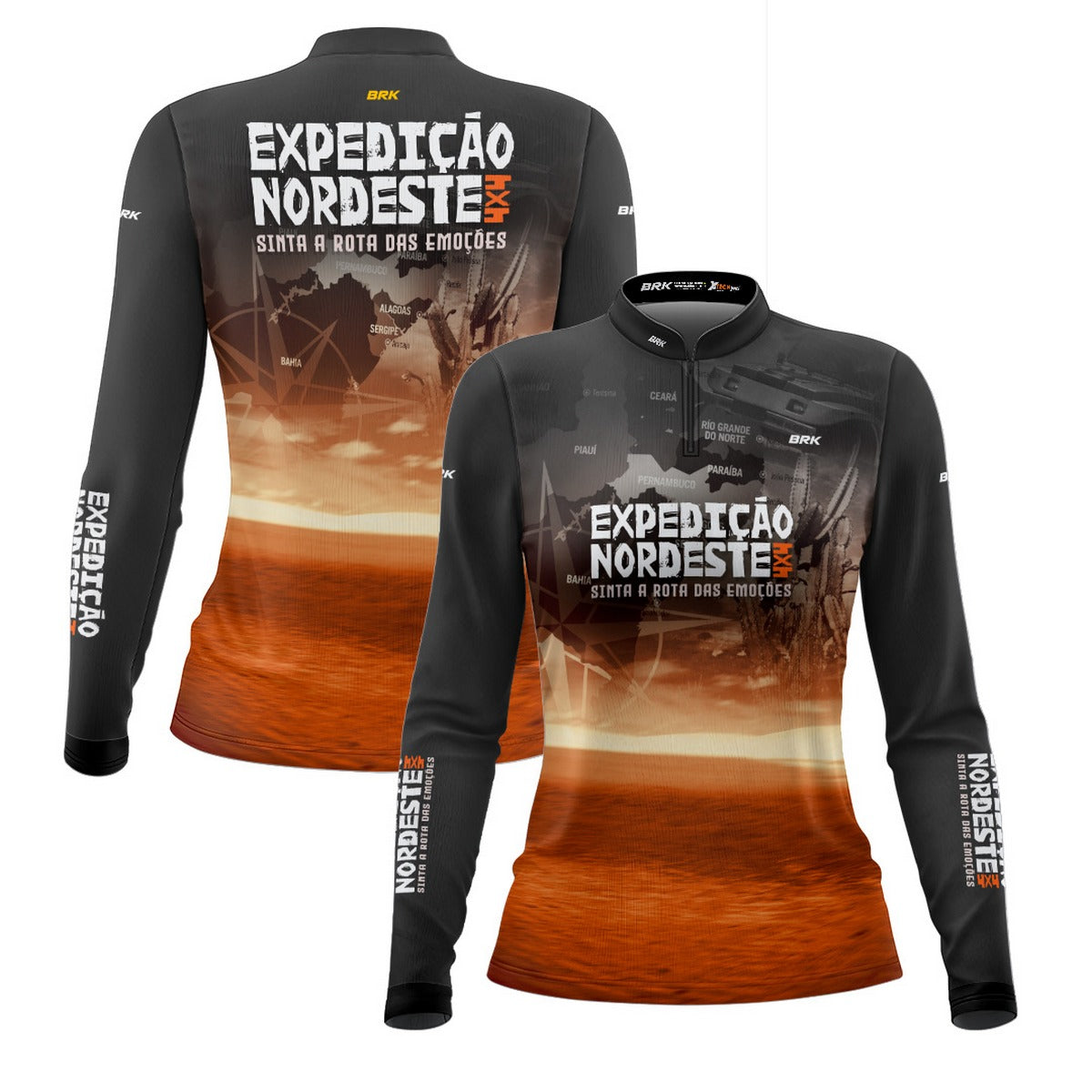 Camisa de Motociclismo Feminina Brk Expedição 4x4 Nordeste com Proteção Solar UV50+