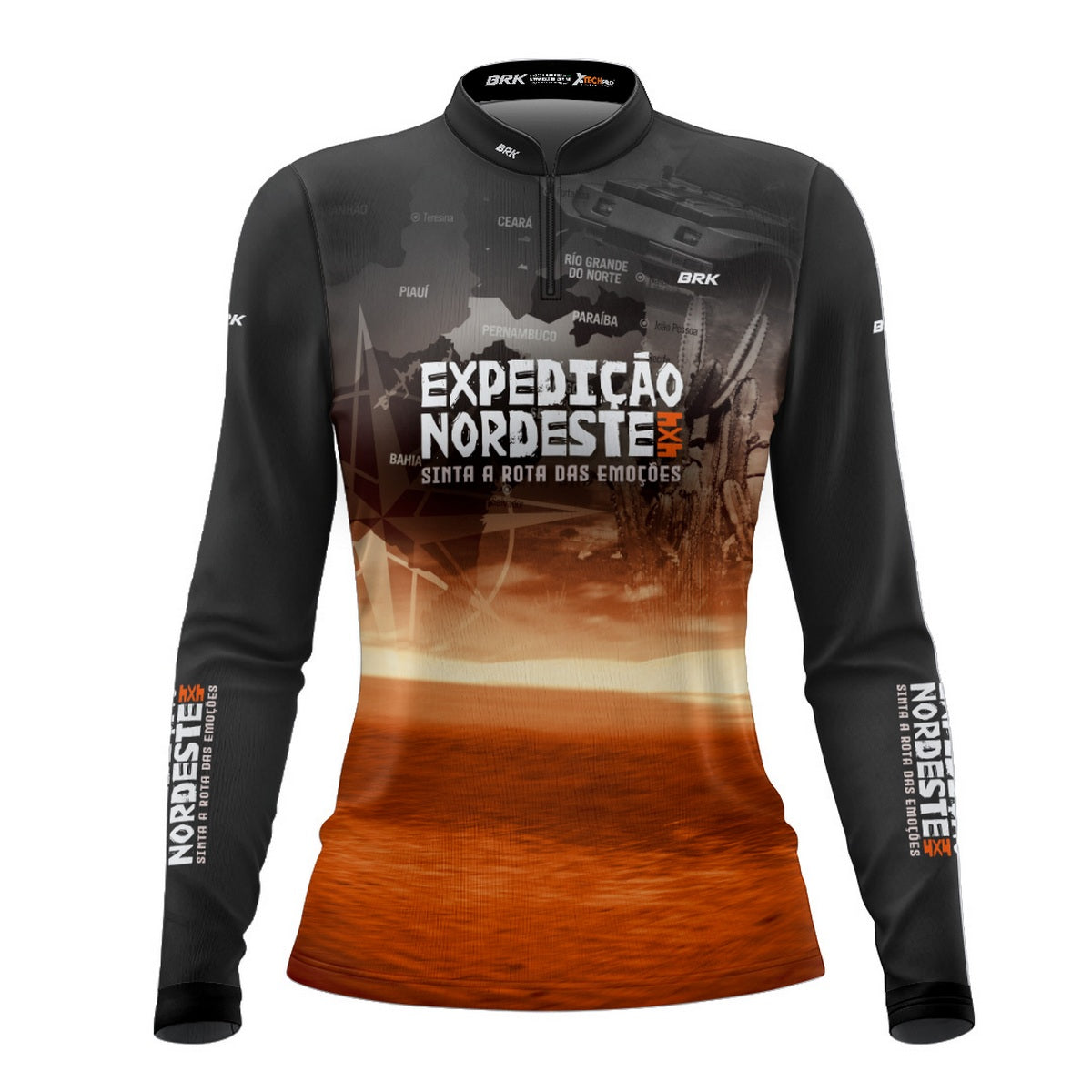 Camisa de Motociclismo Feminina Brk Expedição 4x4 Nordeste com Proteção Solar UV50+