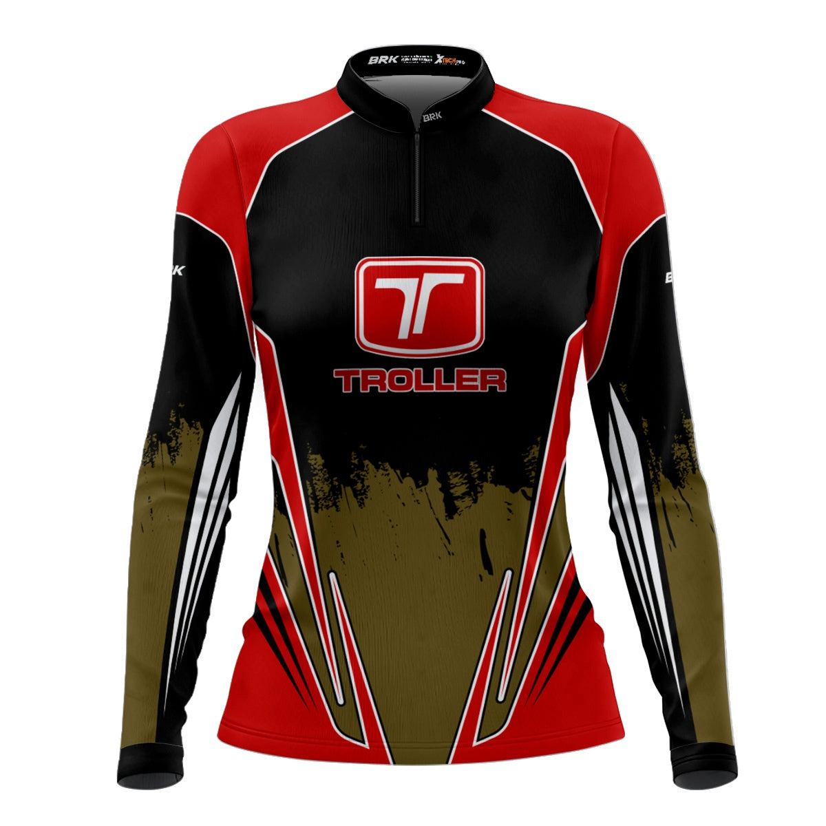 Camisa Feminina Brk Off Road Troller Preto com Vermelho com Proteção Solar UV50+