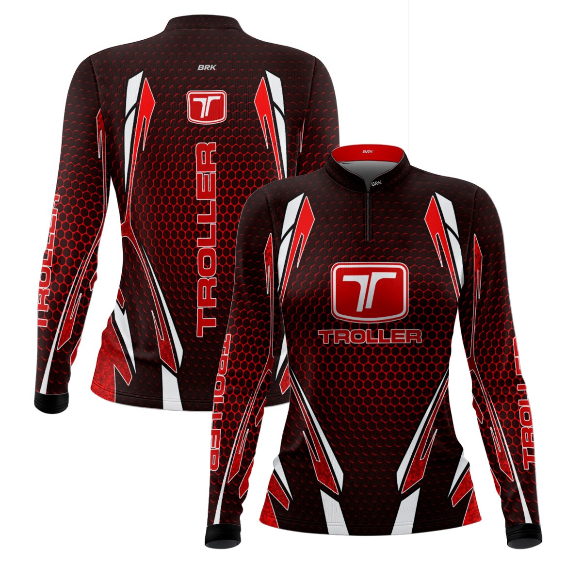 Camisa Feminina Brk Off Road Troller Vermelha 2 com Proteção Solar UV50+