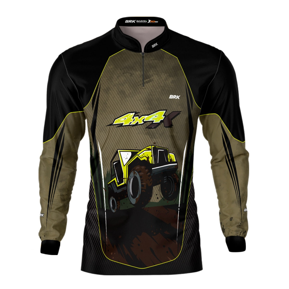 Camisa Brk Off Road 4x4 Marrom com Preto com Proteção Solar UV50+