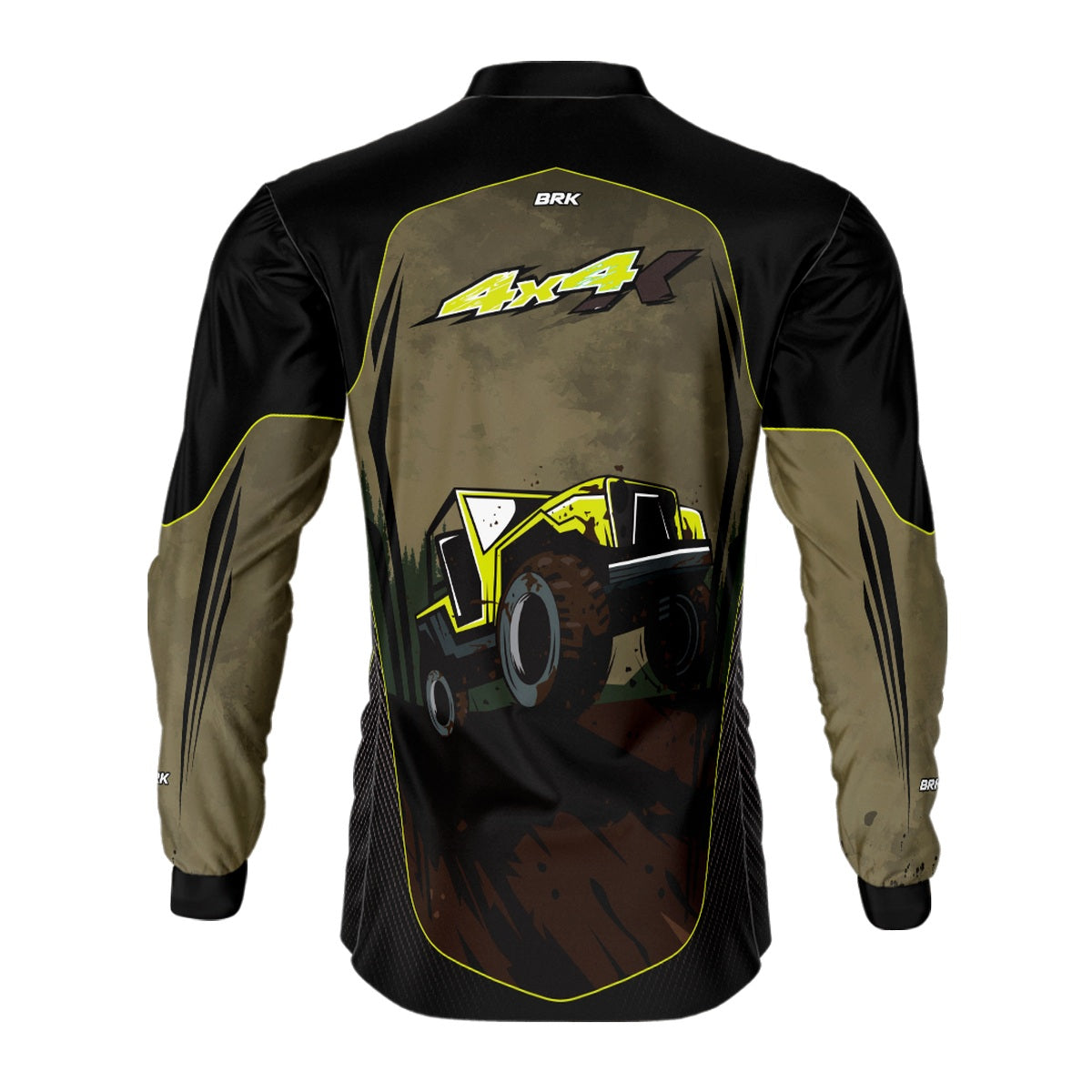 Camisa Brk Off Road 4x4 Marrom com Preto com Proteção Solar UV50+