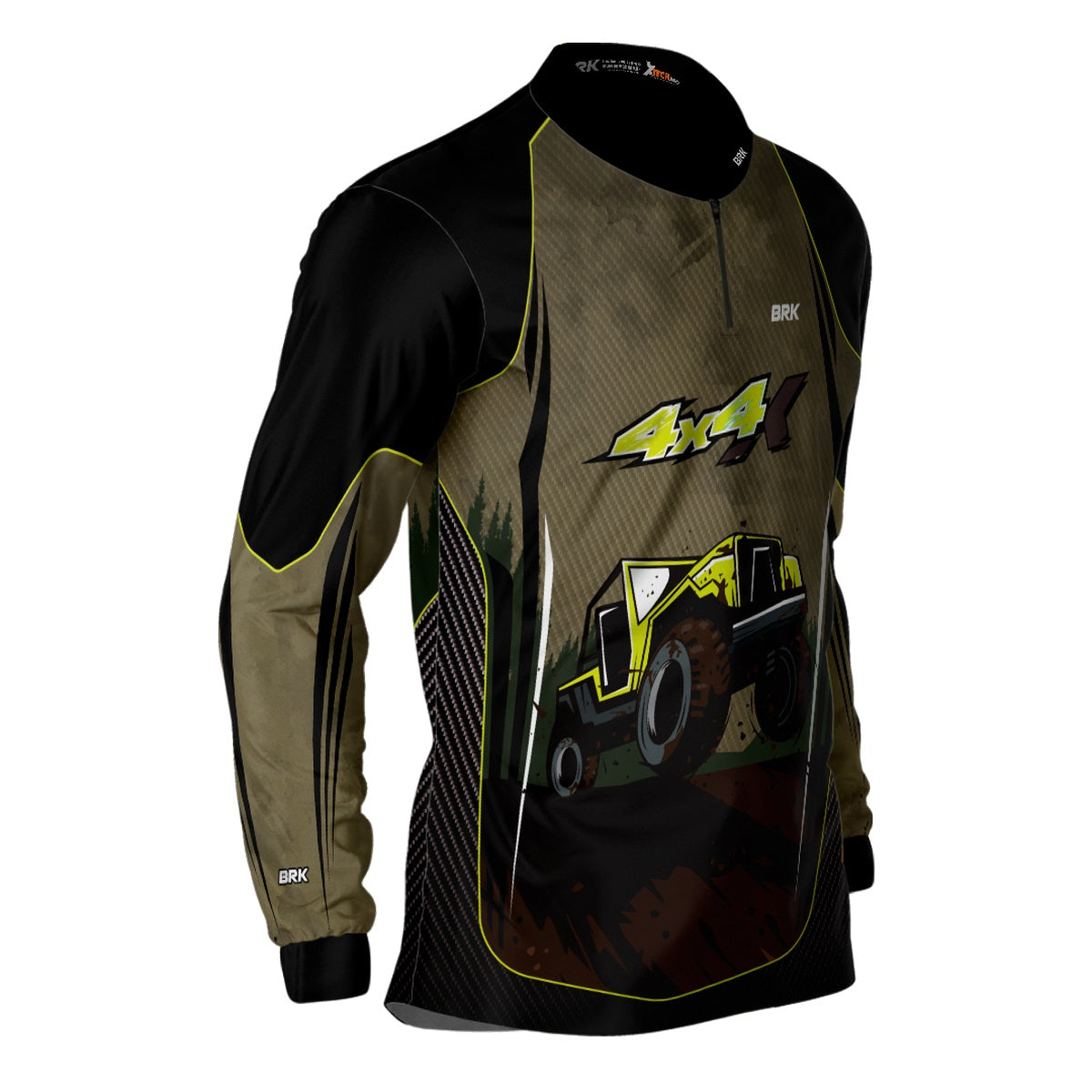 Camisa Brk Off Road 4x4 Marrom com Preto com Proteção Solar UV50+
