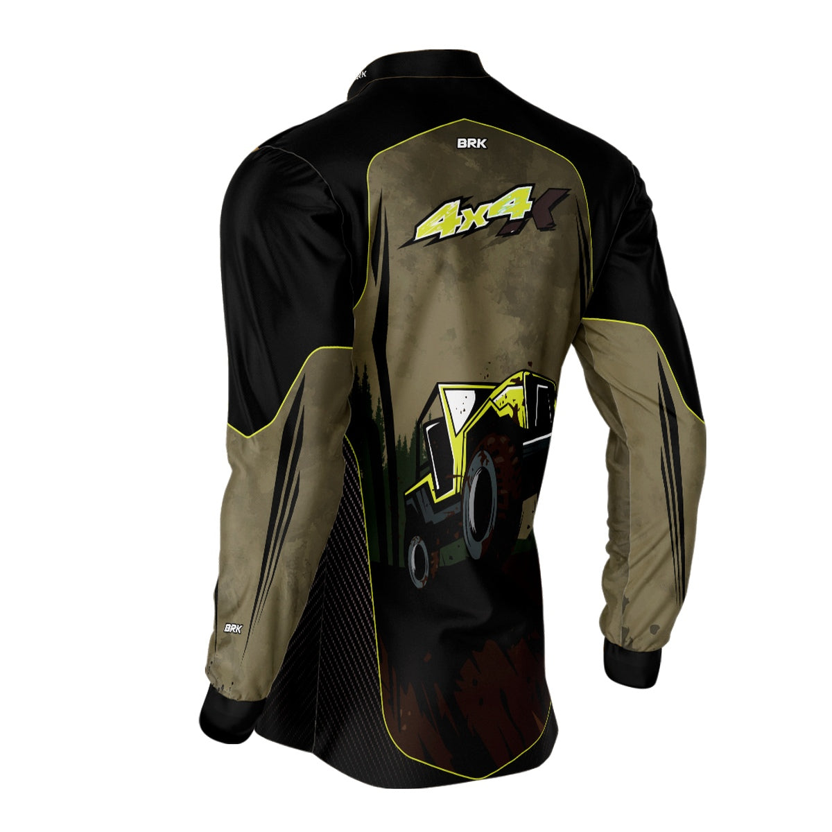 Camisa Brk Off Road 4x4 Marrom com Preto com Proteção Solar UV50+