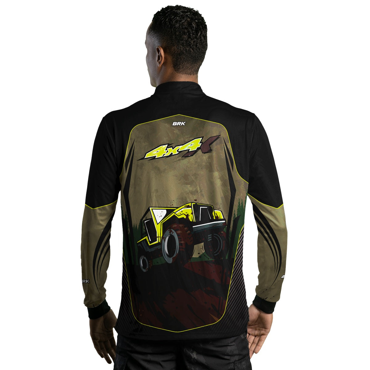 Camisa Brk Off Road 4x4 Marrom com Preto com Proteção Solar UV50+
