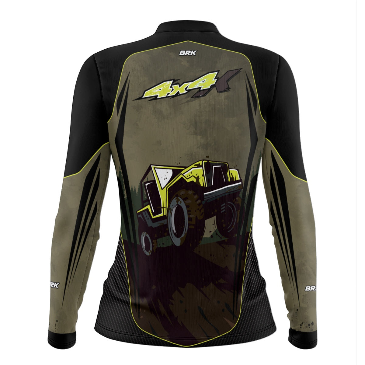 Camisa Feminina Brk Off Road 4x4 Marrom com Preto com Proteção Solar UV50+