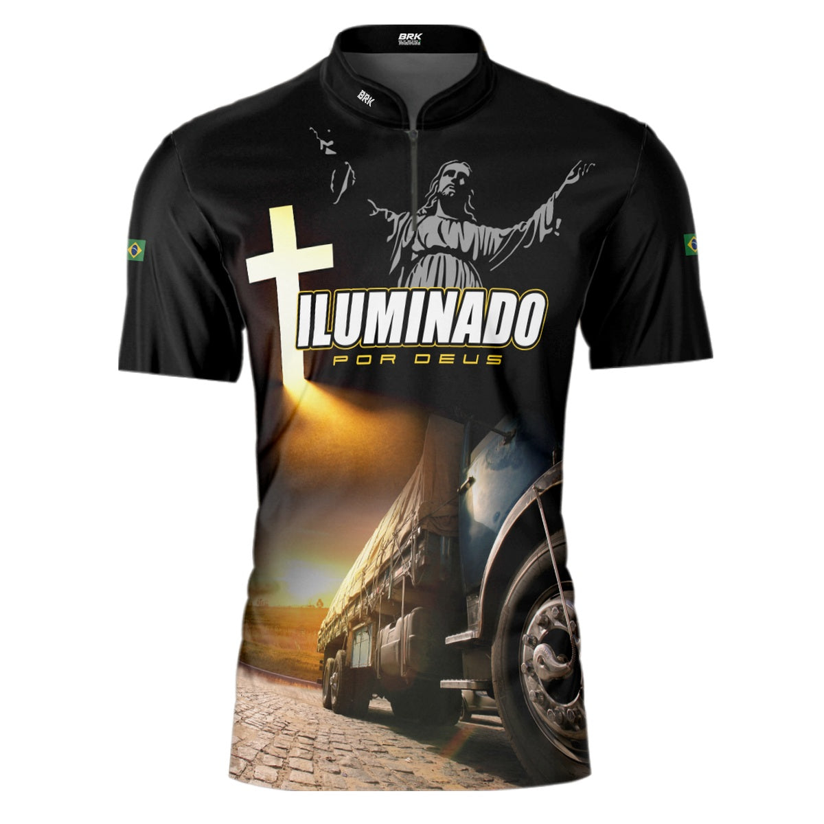 Camisa de Caminhão Brk Iluminado por Deus com UV50+