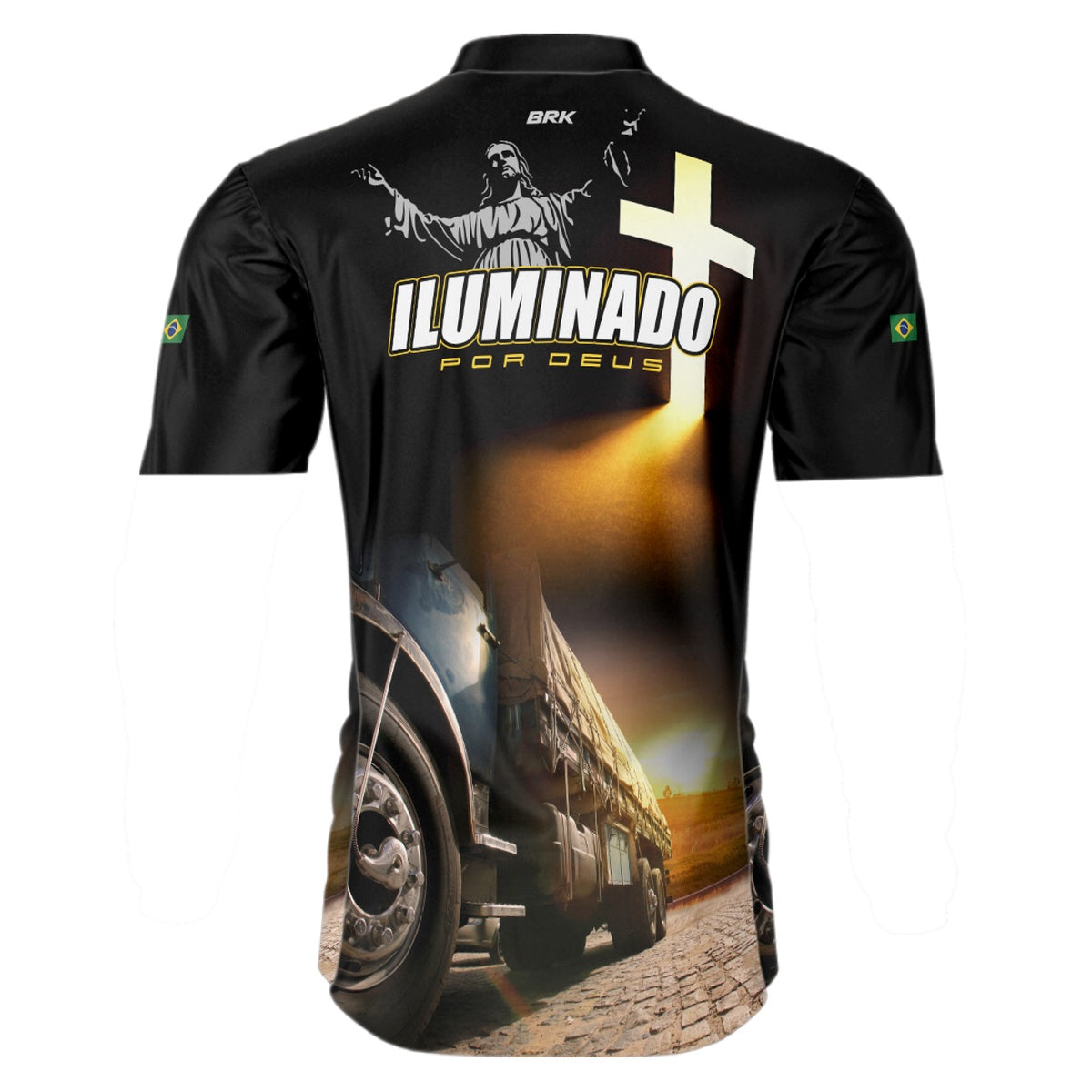 Camisa de Caminhão Brk Iluminado por Deus com UV50+