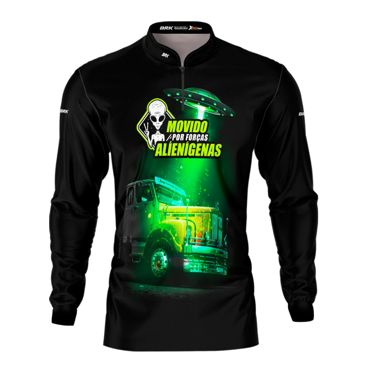 Camisa de Caminhão Brk Movido Por Forças Alienígenas com Proteção UV50+