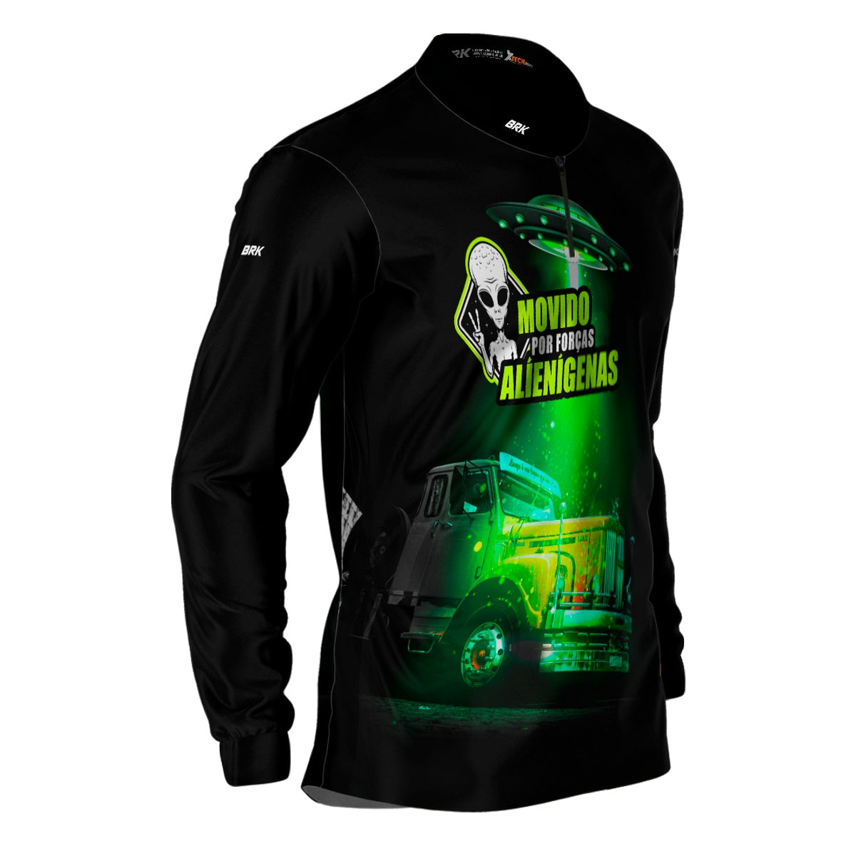 Camisa de Caminhão Brk Movido Por Forças Alienígenas com Proteção UV50+