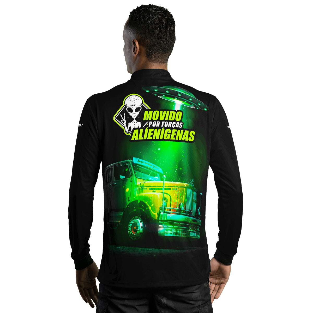 Camisa de Caminhão Brk Movido Por Forças Alienígenas com Proteção UV50+