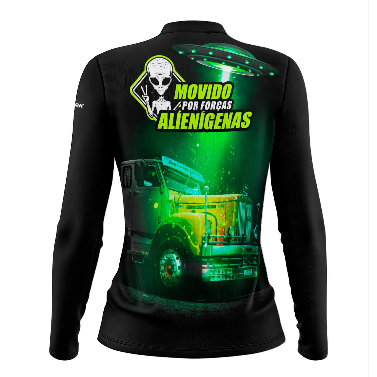 Camisa Feminina Brk Caminhão Movido Por Forças Alienígenas com Proteção UV50+