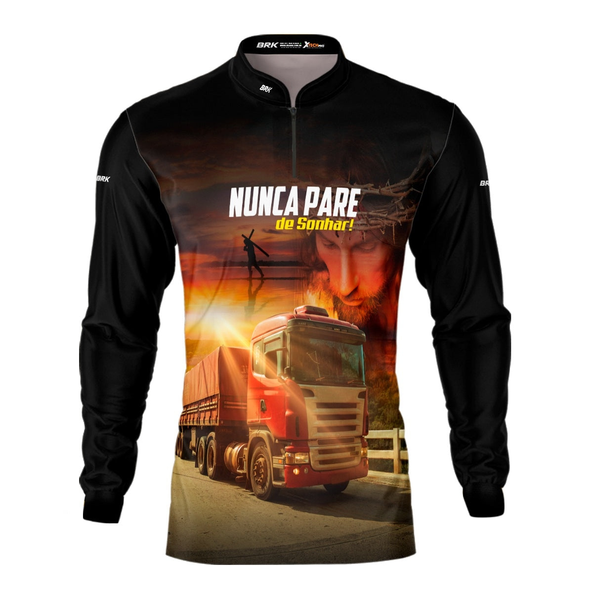 Camisa de Caminhão Brk Nunca Pare De Sonhar com Proteção UV50+