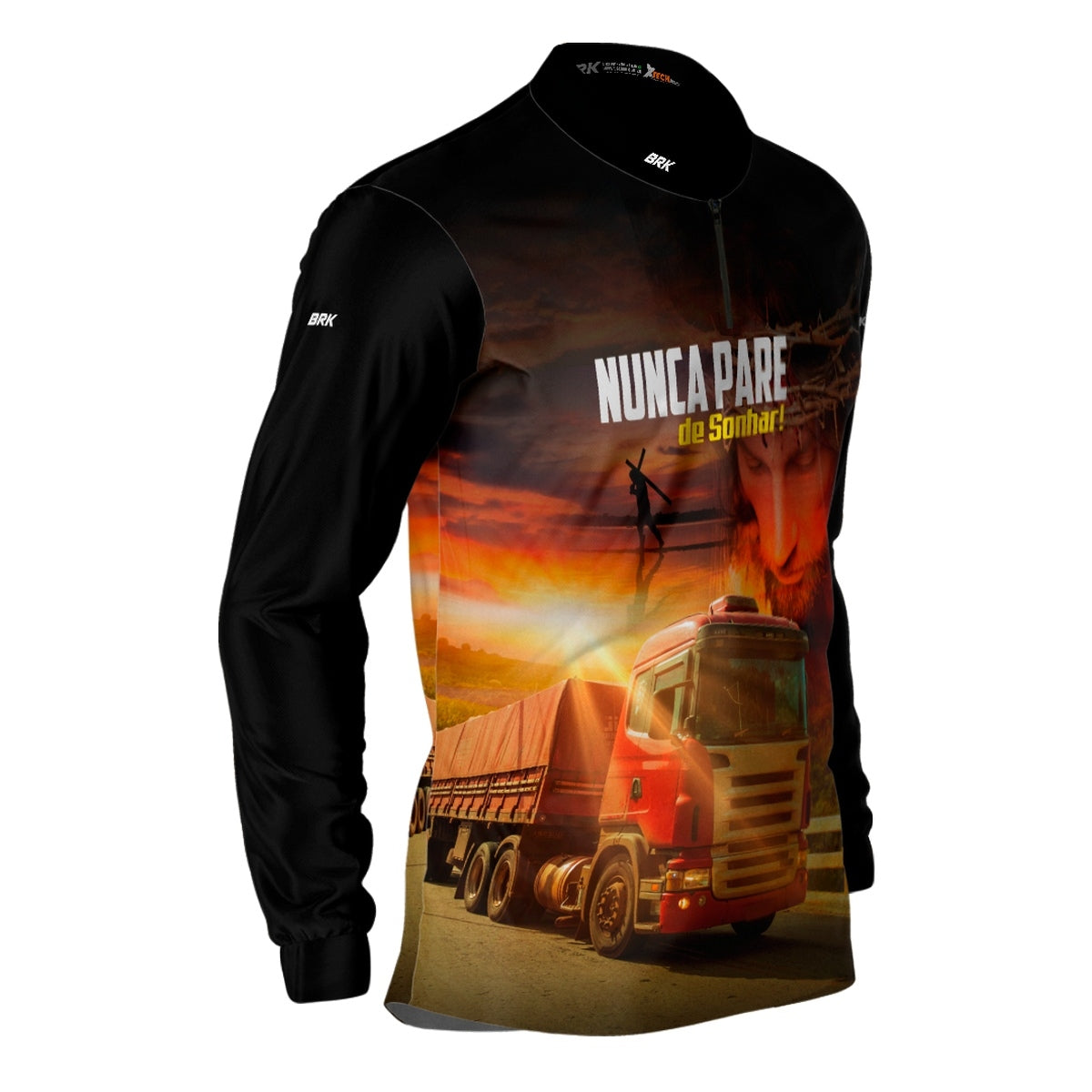 Camisa de Caminhão Brk Nunca Pare De Sonhar com Proteção UV50+