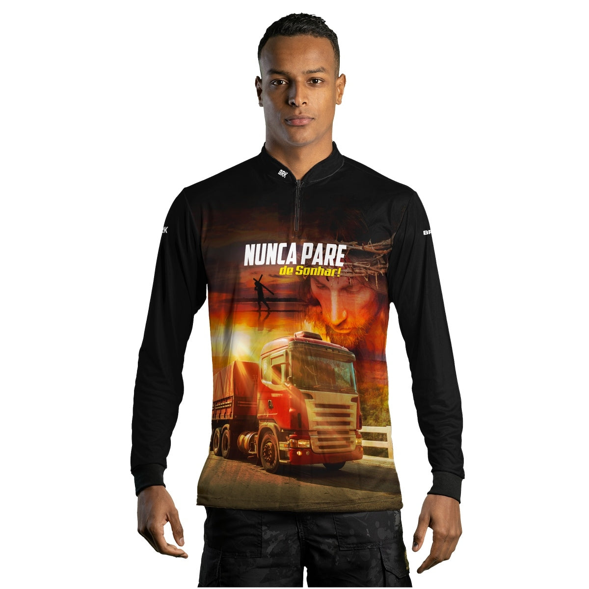 Camisa de Caminhão Brk Nunca Pare De Sonhar com Proteção UV50+