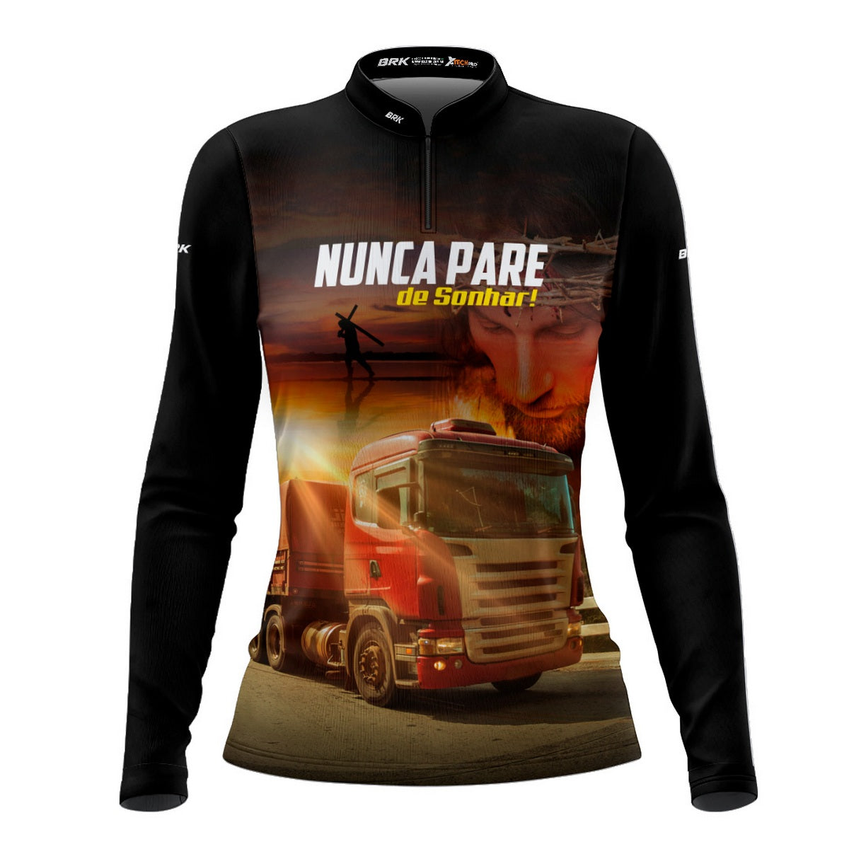 Camisa de Caminhão Feminina Brk Nunca Pare De Sonhar com Proteção UV50+