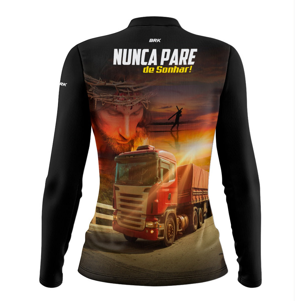 Camisa de Caminhão Feminina Brk Nunca Pare De Sonhar com Proteção UV50+
