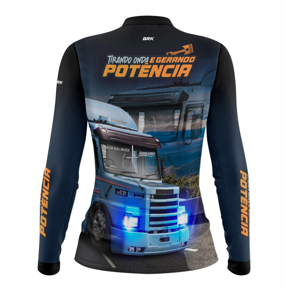 Camisa de Caminhão Feminina Brk Tirando Onda E Gerando Potência com Proteção Solar UV50+