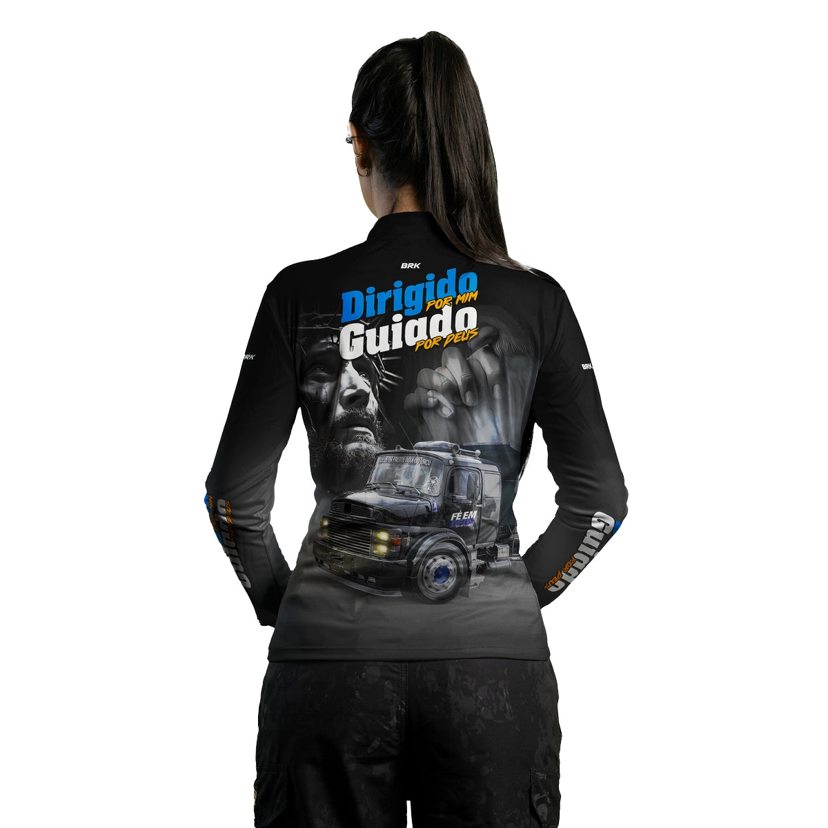 Camisa Feminina Motors Brk Dirigido Por Mim, Guiado Por Deus com UV50+