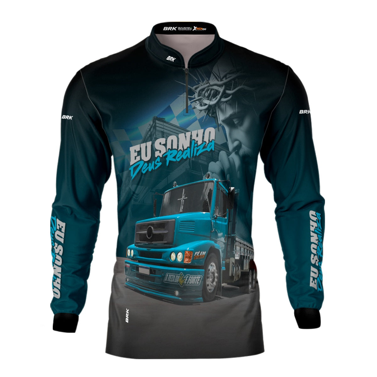 Camisa de Caminhão Brk Eu Sonho, Deus Realiza com Proteção Solar UV50+