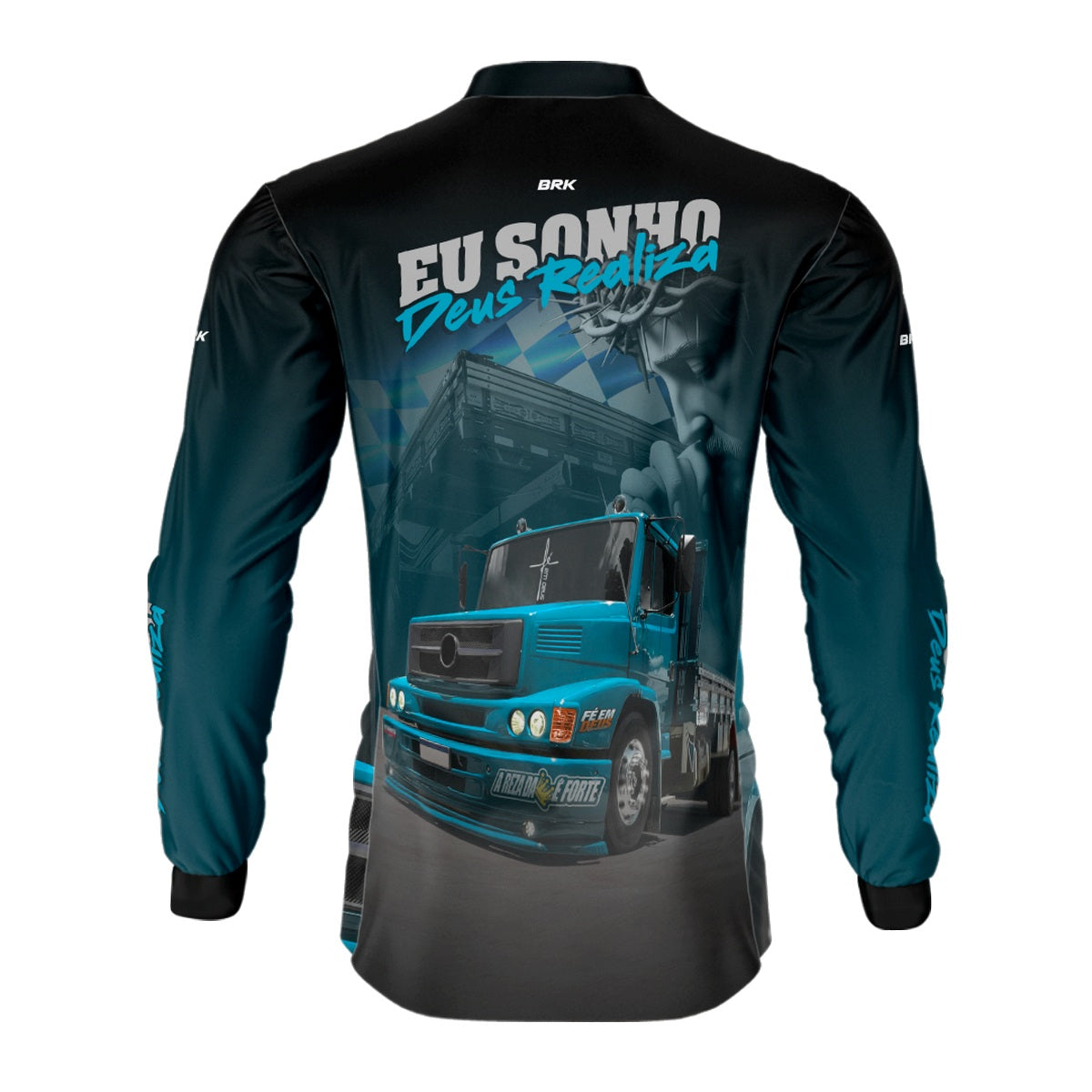 Camisa de Caminhão Brk Eu Sonho, Deus Realiza com Proteção Solar UV50+