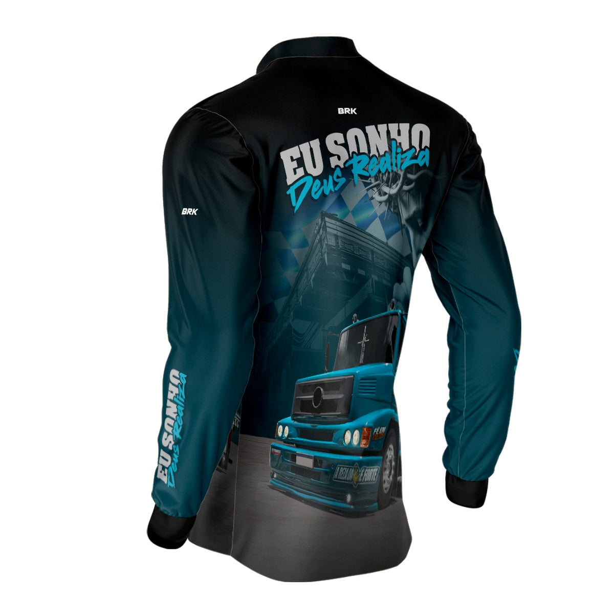 Camisa de Caminhão Brk Eu Sonho, Deus Realiza com Proteção Solar UV50+