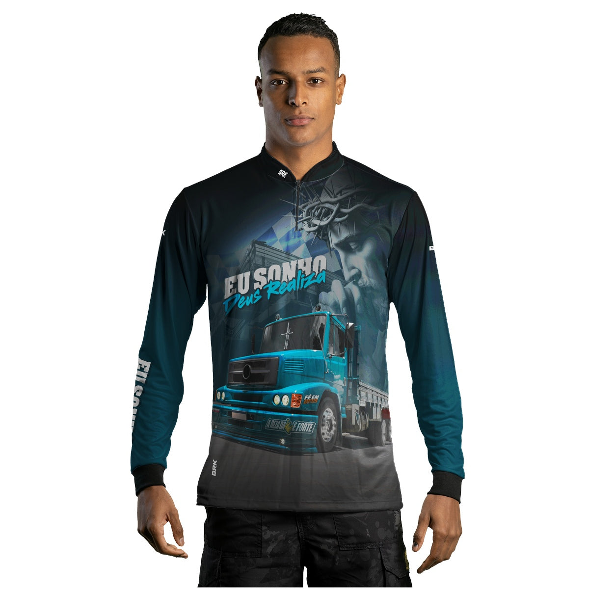 Camisa de Caminhão Brk Eu Sonho, Deus Realiza com Proteção Solar UV50+