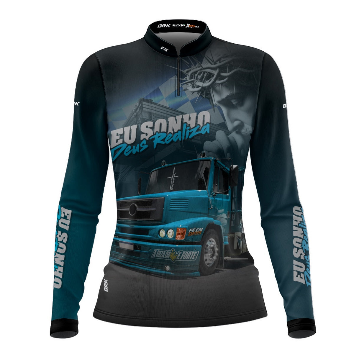 Camisa Feminina Brk Eu Sonho, Deus Realiza com Proteção Solar UV50+