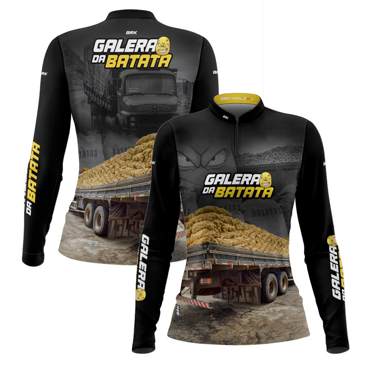 Camisa de Caminhão Feminina Brk Galera da Batata com UV50+