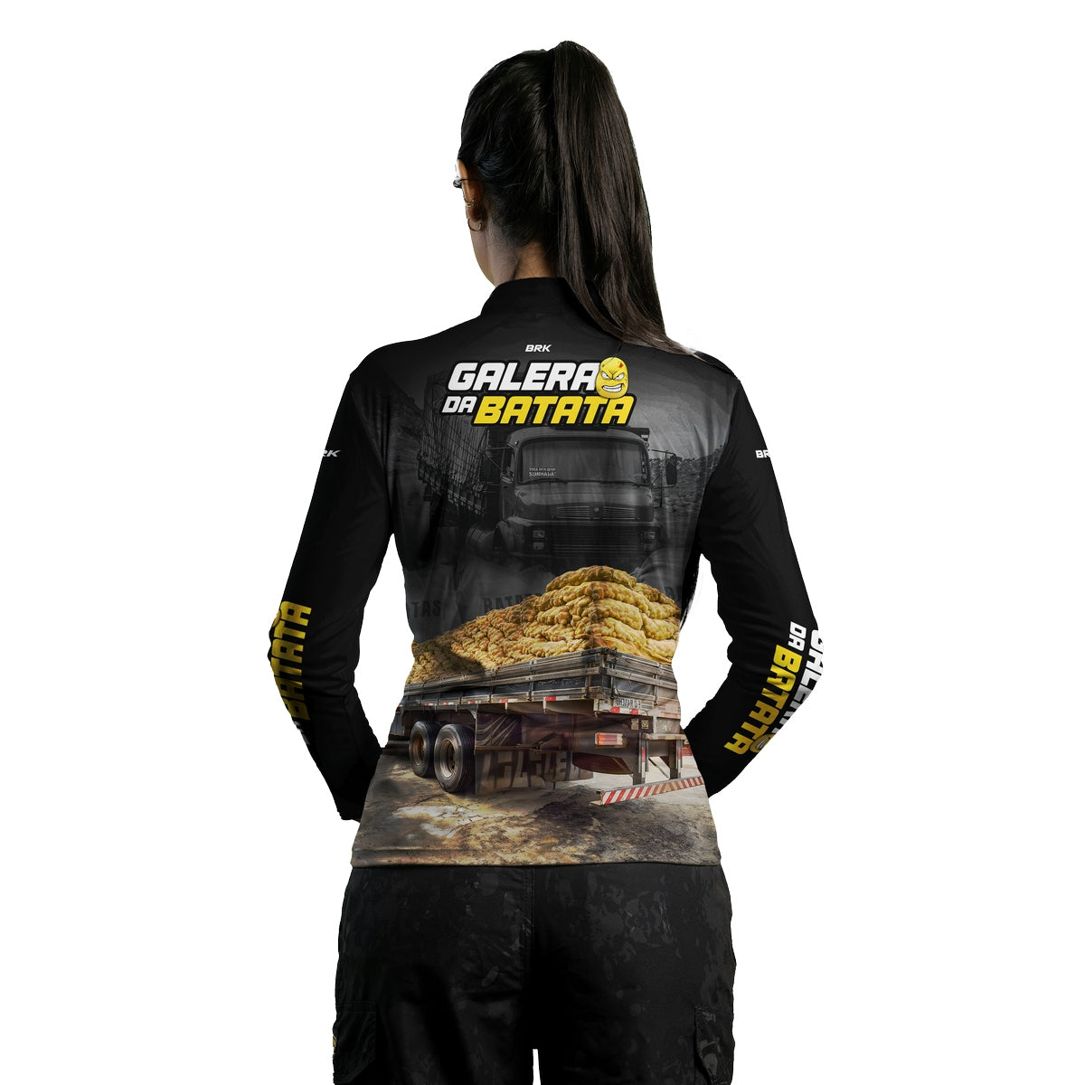 Camisa de Caminhão Feminina Brk Galera da Batata com UV50+