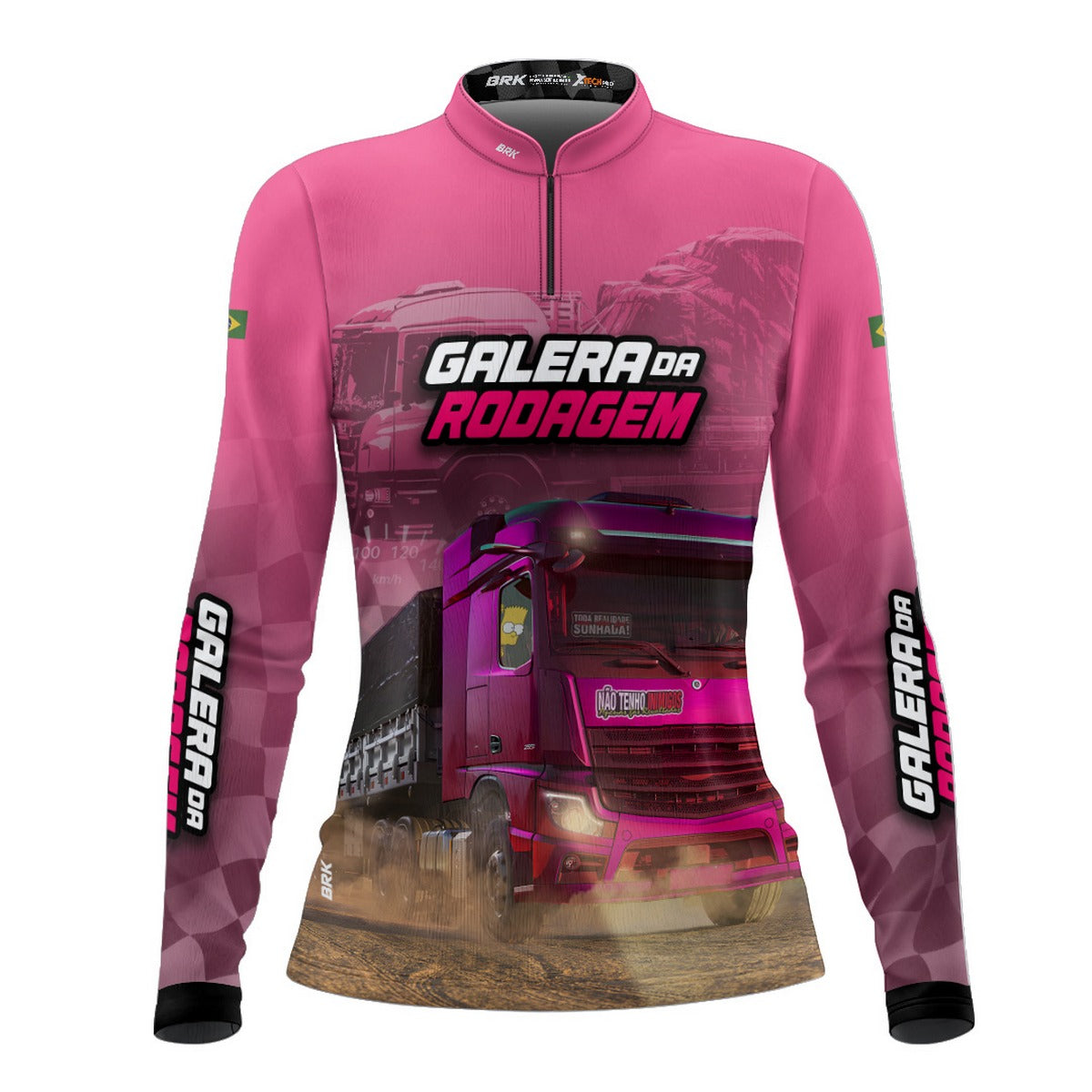 Camisa de Caminhão Feminina Brk Galera da Rodagem com UV50+