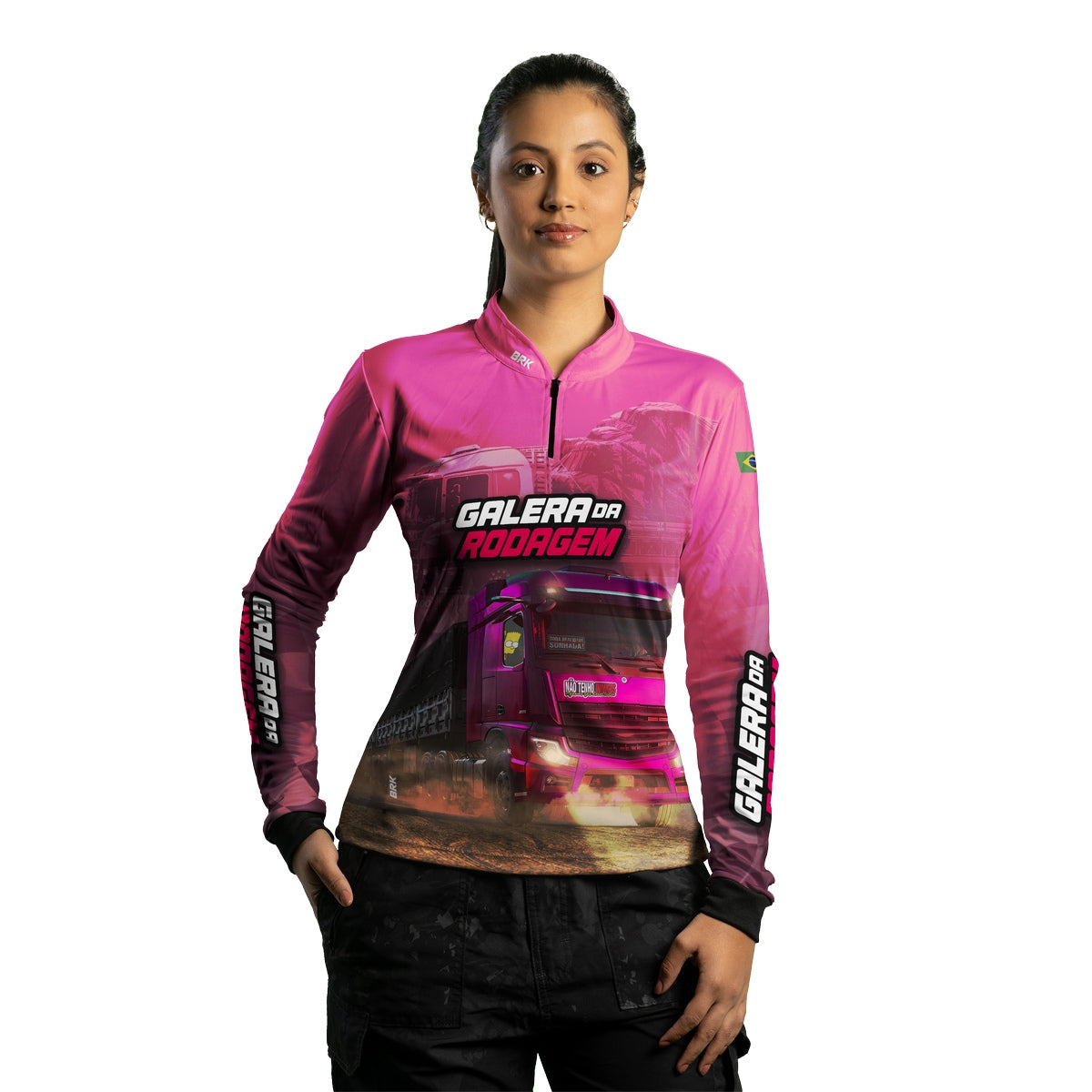 Camisa de Caminhão Feminina Brk Galera da Rodagem com UV50+