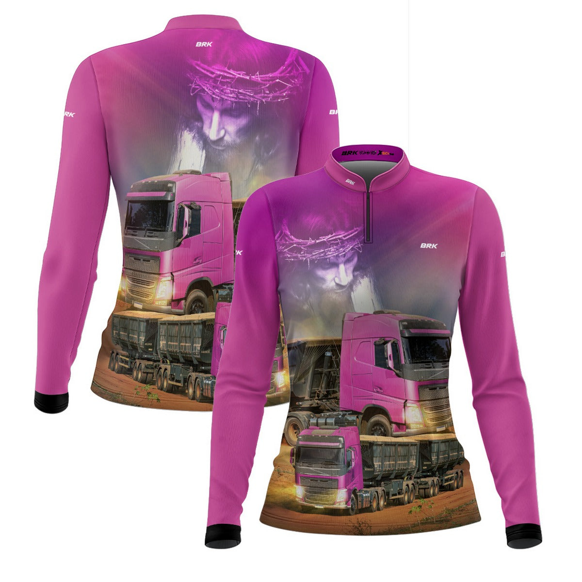 Camisa de Caminhão Feminina Brk Caminhão de Rodagem com UV50+