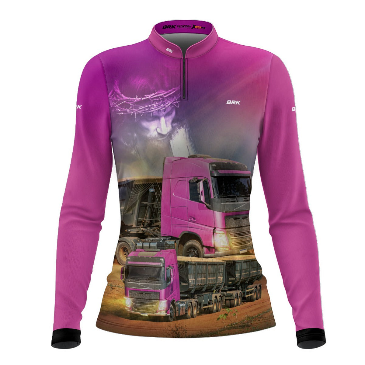 Camisa de Caminhão Feminina Brk Caminhão de Rodagem com UV50+