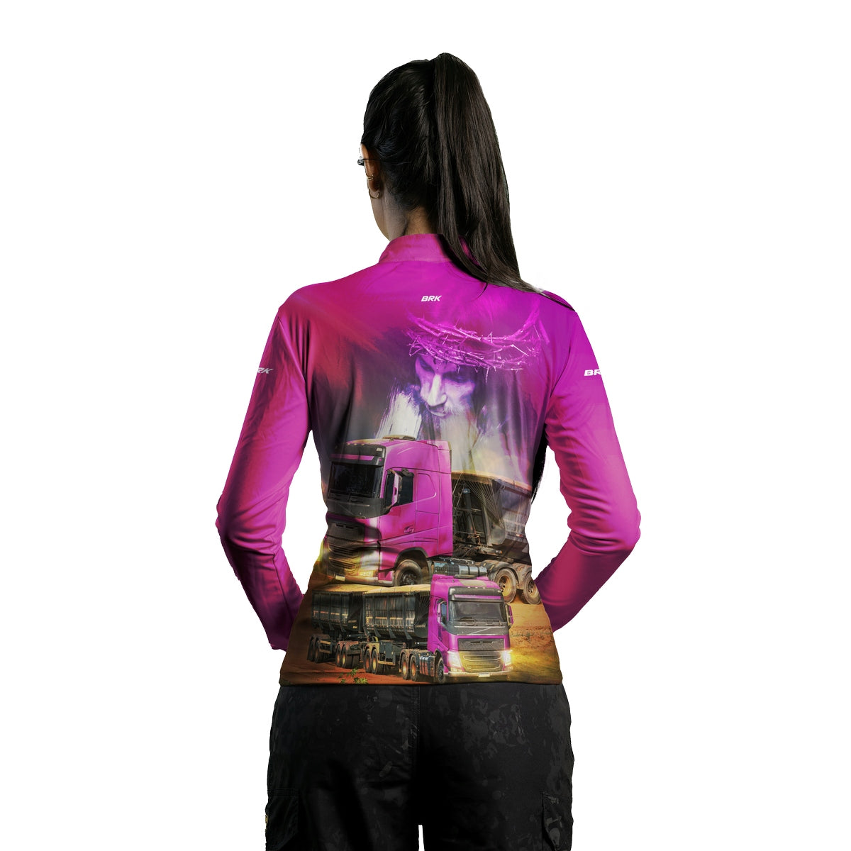 Camisa de Caminhão Feminina Brk Caminhão de Rodagem com UV50+