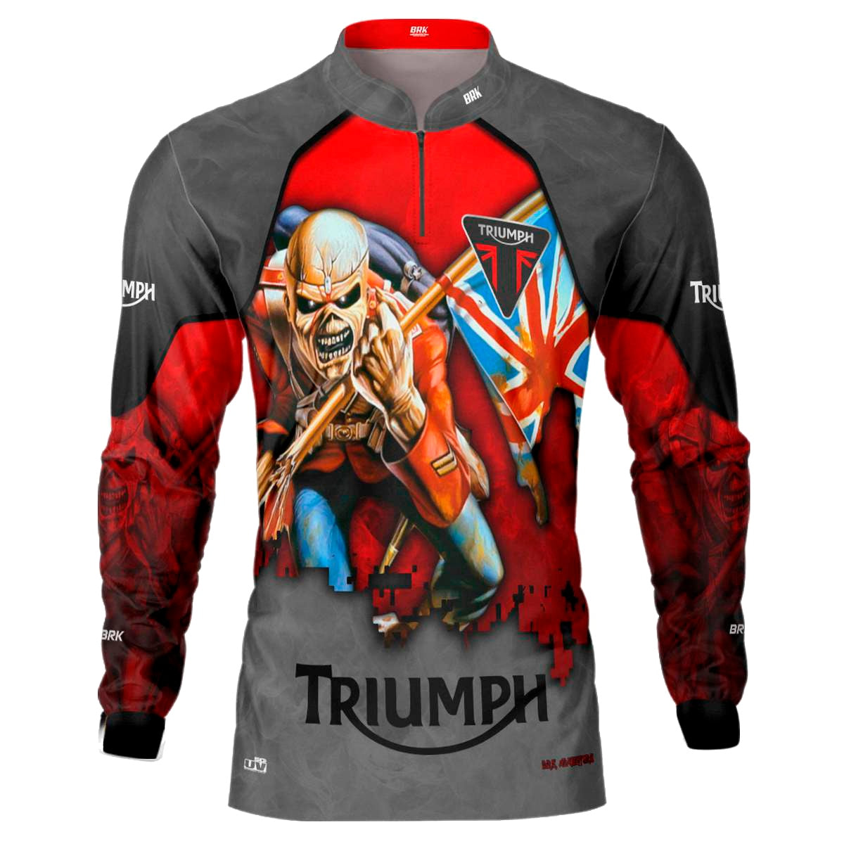 Camisa de Motociclismo Brk Triumph e Iron Maiden com Proteção Solar UV50+
