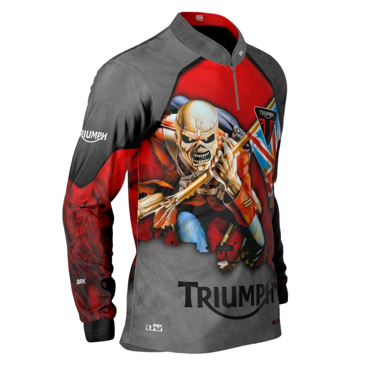 Camisa de Motociclismo Brk Triumph e Iron Maiden com Proteção Solar UV50+