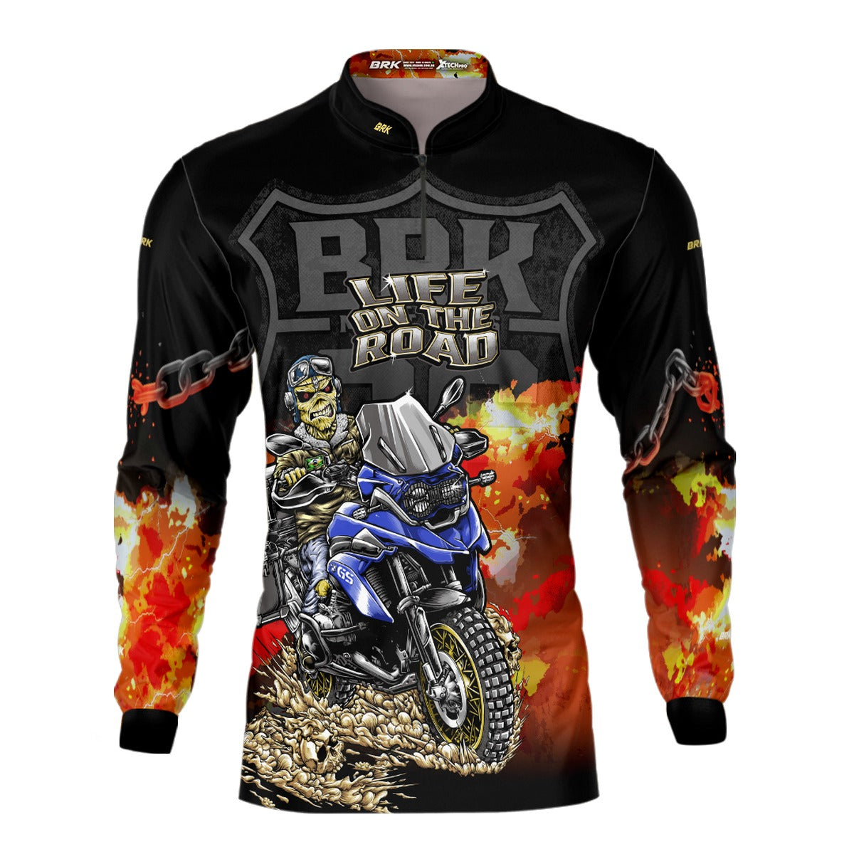 Camisa de Motociclismo Brk Route 66 Life on The Road com Proteção Solar UV50+