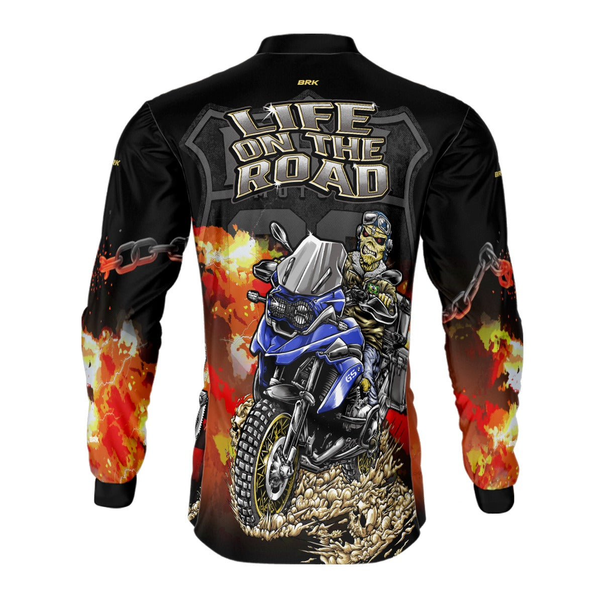 Camisa de Motociclismo Brk Route 66 Life on The Road com Proteção Solar UV50+