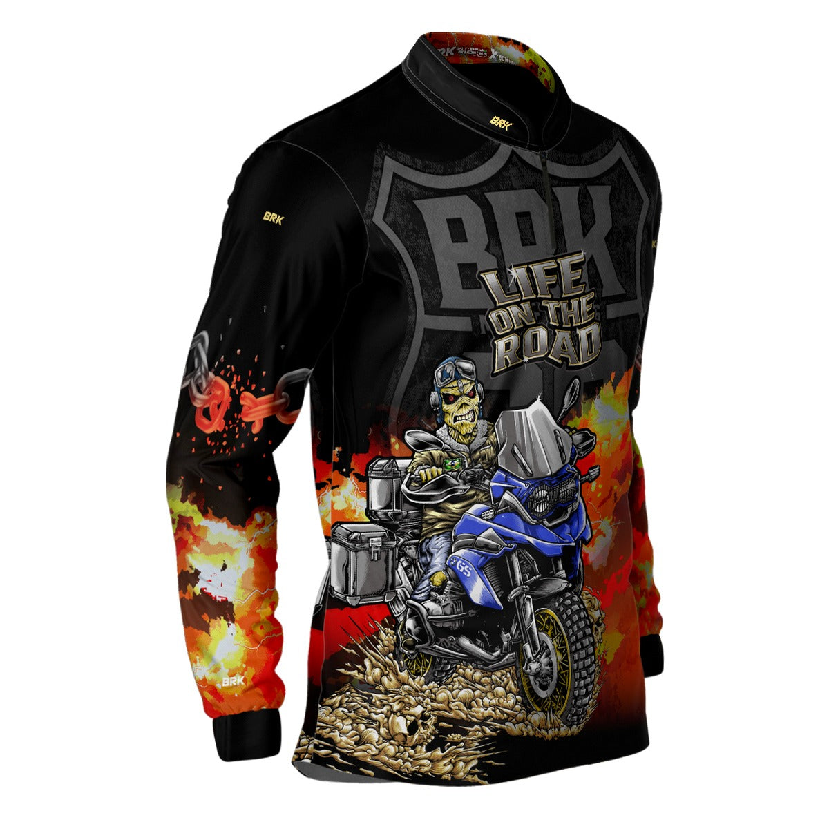 Camisa de Motociclismo Brk Route 66 Life on The Road com Proteção Solar UV50+