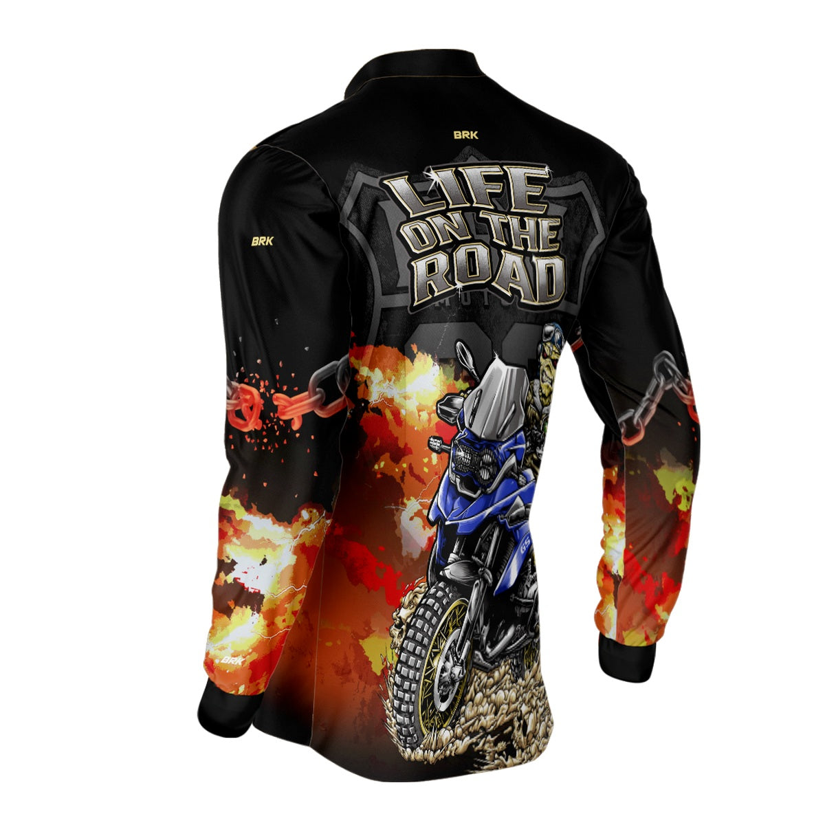 Camisa de Motociclismo Brk Route 66 Life on The Road com Proteção Solar UV50+
