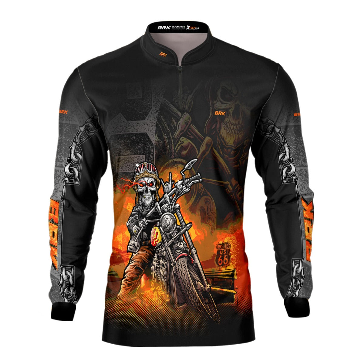 Camisa de Motociclismo Brk  Route 66 com Proteção Solar UV50+