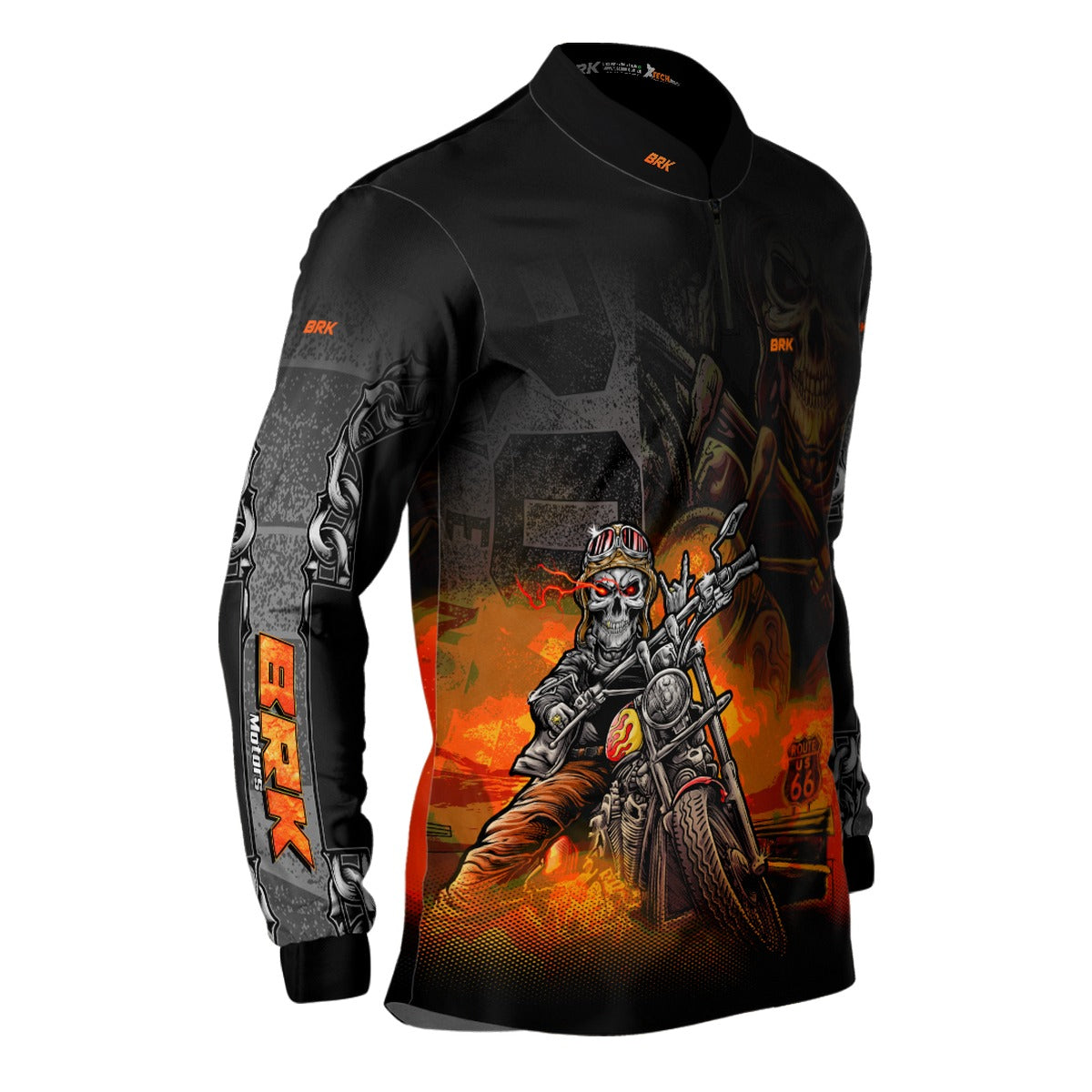 Camisa de Motociclismo Brk  Route 66 com Proteção Solar UV50+
