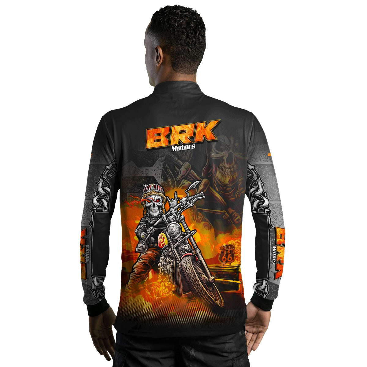 Camisa de Motociclismo Brk  Route 66 com Proteção Solar UV50+