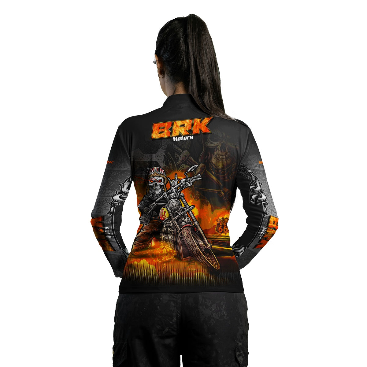 Camisa de Motociclismo Brk Feminina Route 66 com Proteção Solar UV50+