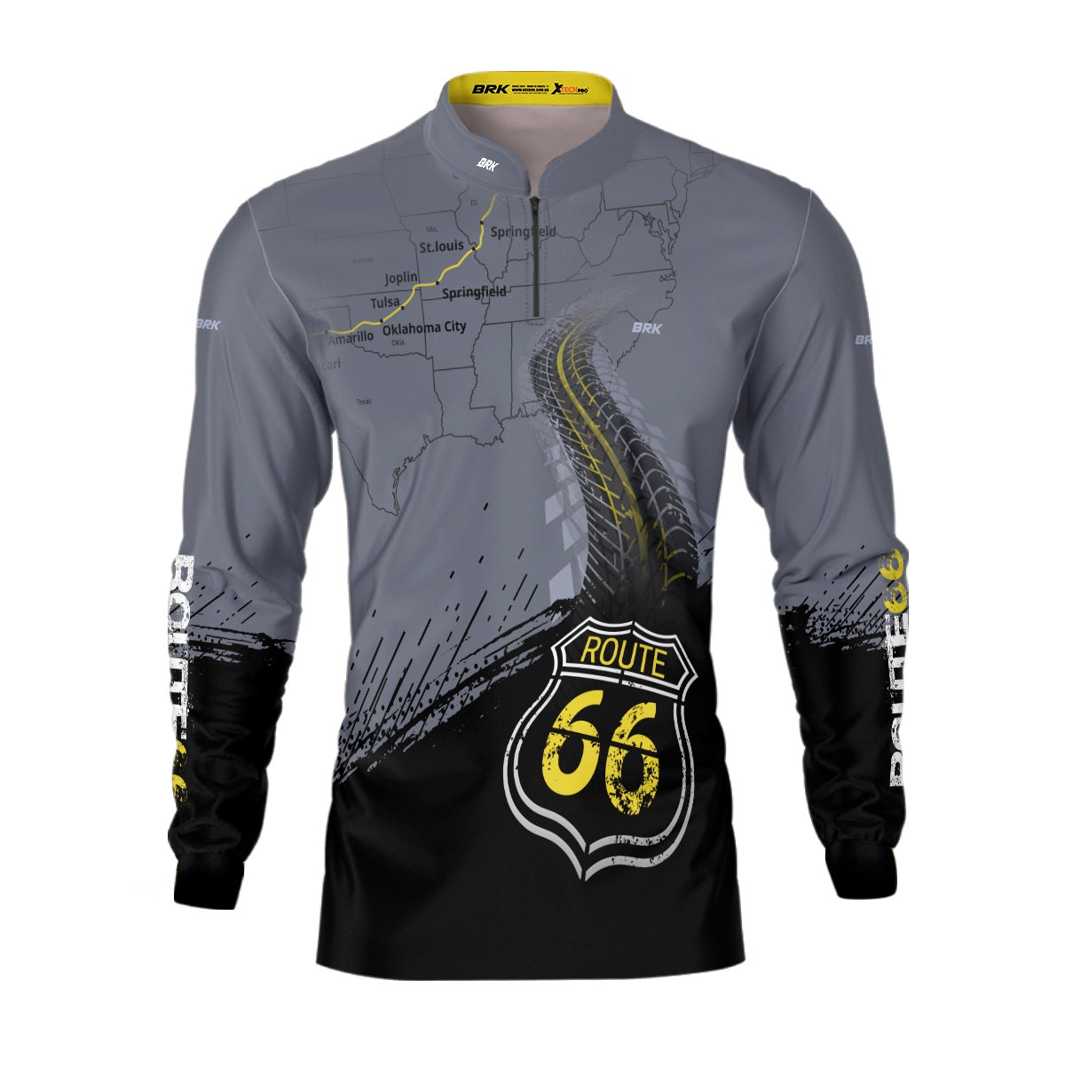 Camisa de Motociclismo Brk Rota 66 USA com Proteção Solar UV50+