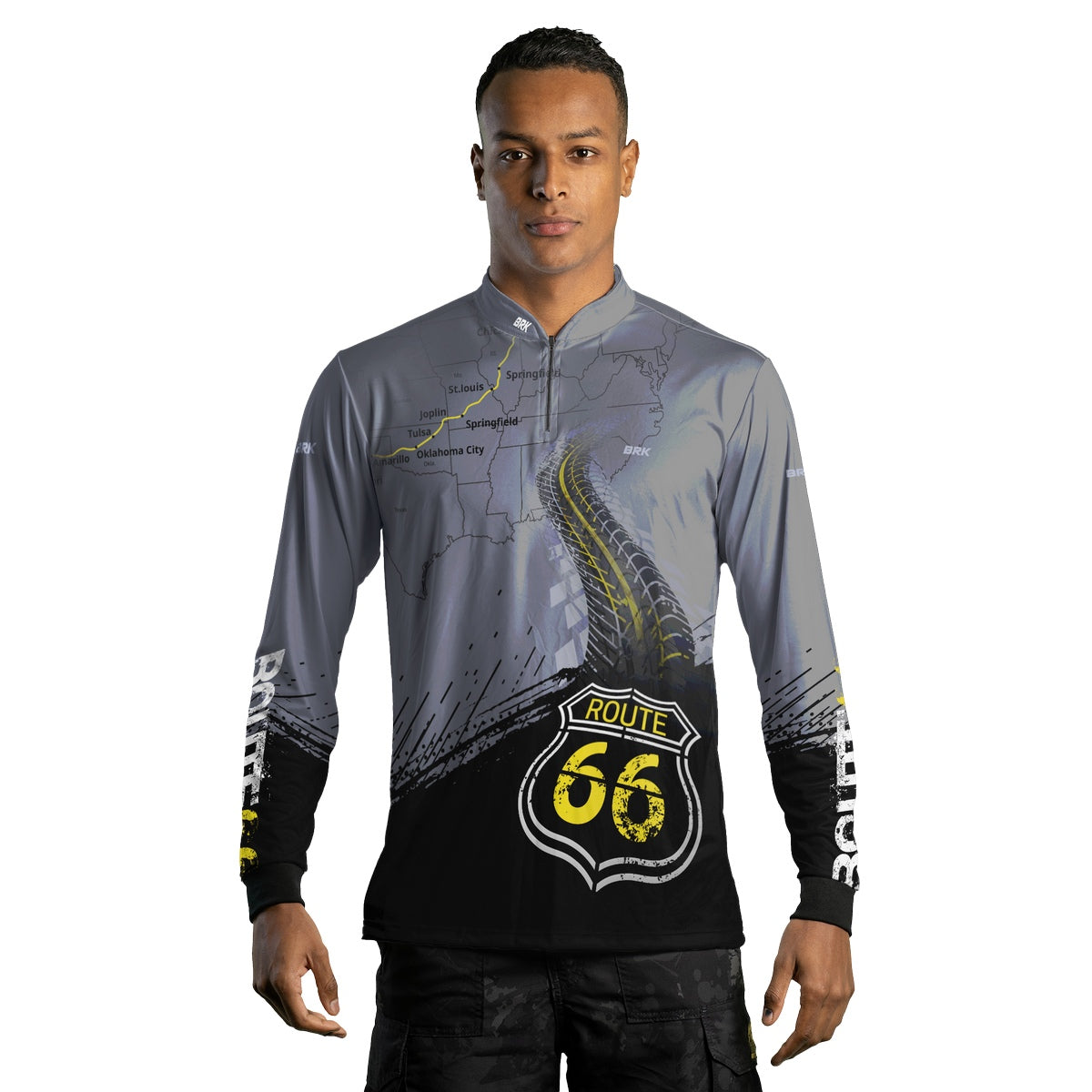Camisa de Motociclismo Brk Rota 66 USA com Proteção Solar UV50+